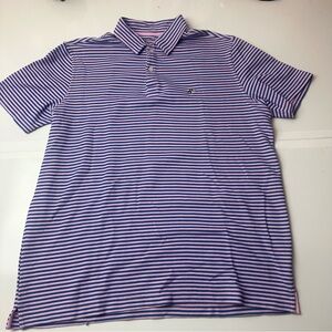 Castaway Pink Blue Stripe Polo | Coastal Prep Golfcore Dadcore XL